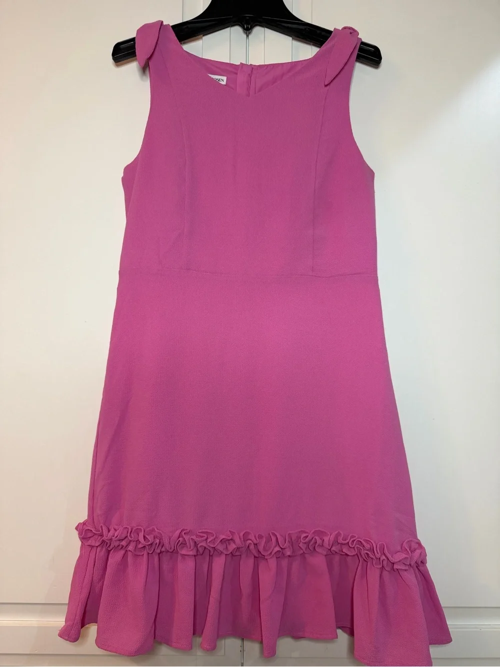 Zac Posen Girls Hot Pink Sleeveless Ruffle-Hem Dress